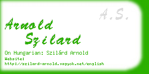 arnold szilard business card